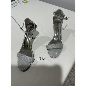 Woman’s Pierre Dumas 9m Silver Strappy Sparkle Glitter High Heel Sandals